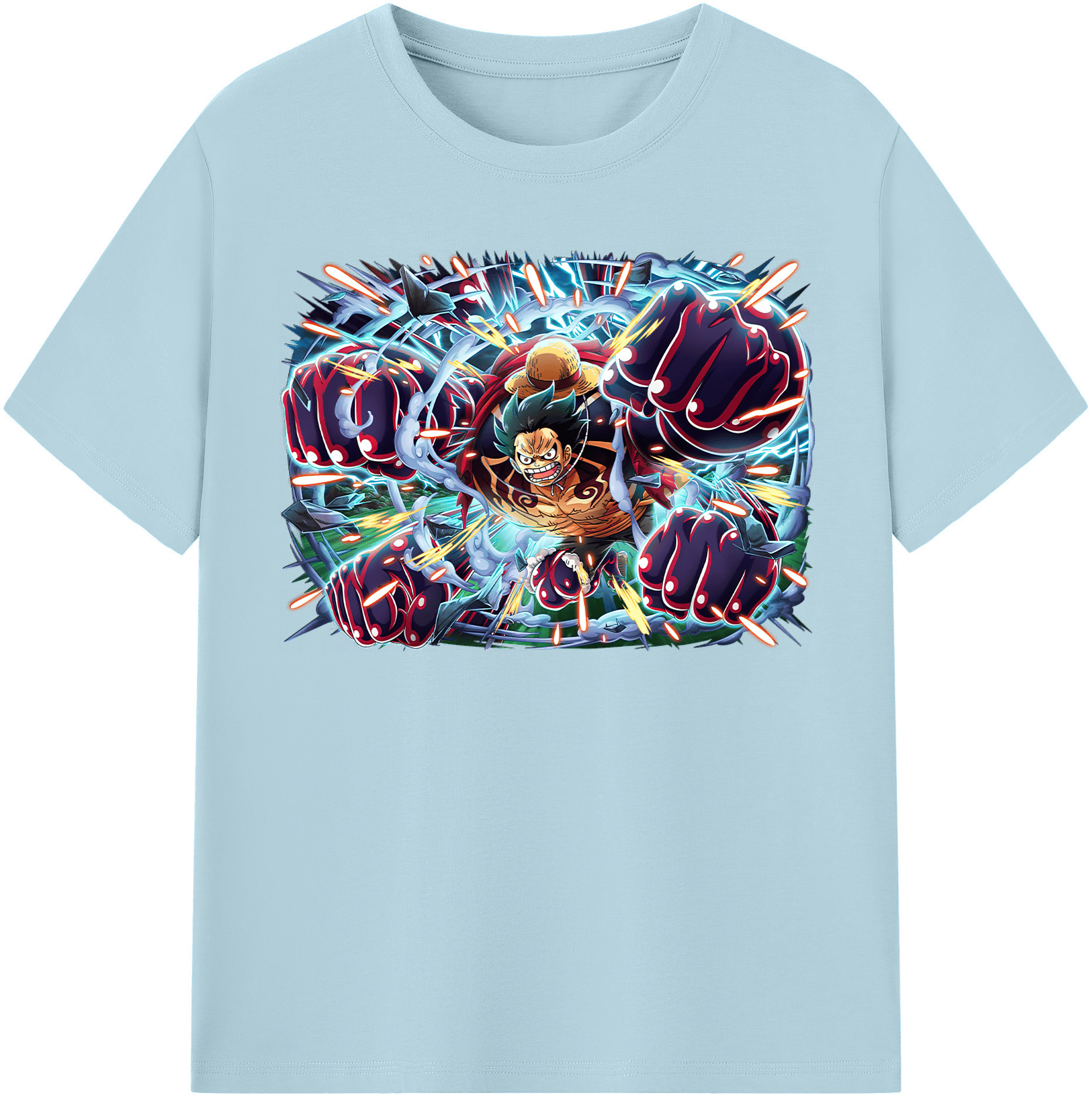 ワンピース モンキー・D・ルフィ ONE PIECE Monkey D. Luffy 綿100％半袖Tシャツ（フロントプリント）